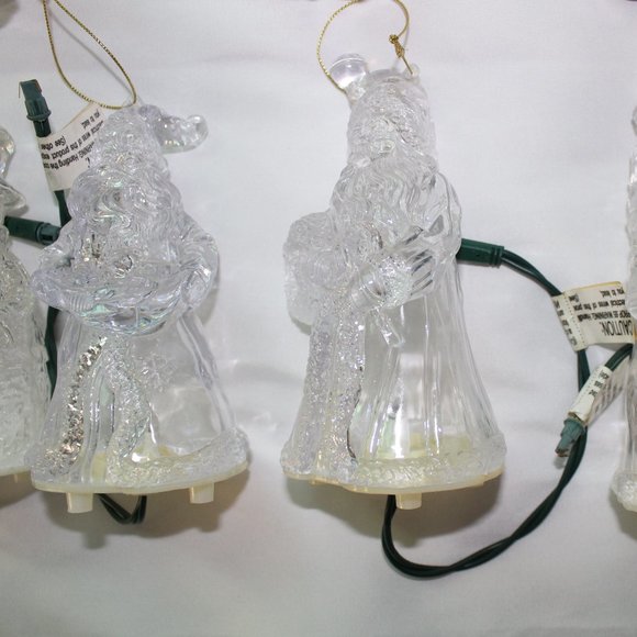 12 Vintage Acrylic One Light Ornaments Pig Tail Light up Tree Ornaments - Picture 7 of 11